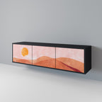 LUMINOUS SUNLIGHT Móvel de TV com 3 Portas em Acabamento Preto