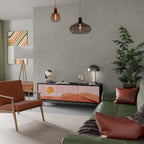 LUMINOUS SUNLIGHT Móvel de TV com 3 Portas em Acabamento Preto