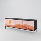 LUMINOUS SUNLIGHT Móvel de TV com 3 Portas em Acabamento Preto