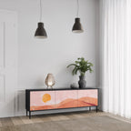 LUMINOUS SUNLIGHT Móvel de TV com 3 Portas em Acabamento Preto