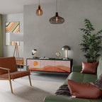 LUMINOUS SUNLIGHT Móvel de TV com 3 Portas em Acabamento Preto