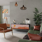 LUMINOUS SUNLIGHT Móvel de TV com 3 Portas em Acabamento Preto