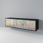 MOSAIC OF COLORS Móvel de TV com 3 Portas em Acabamento Preto