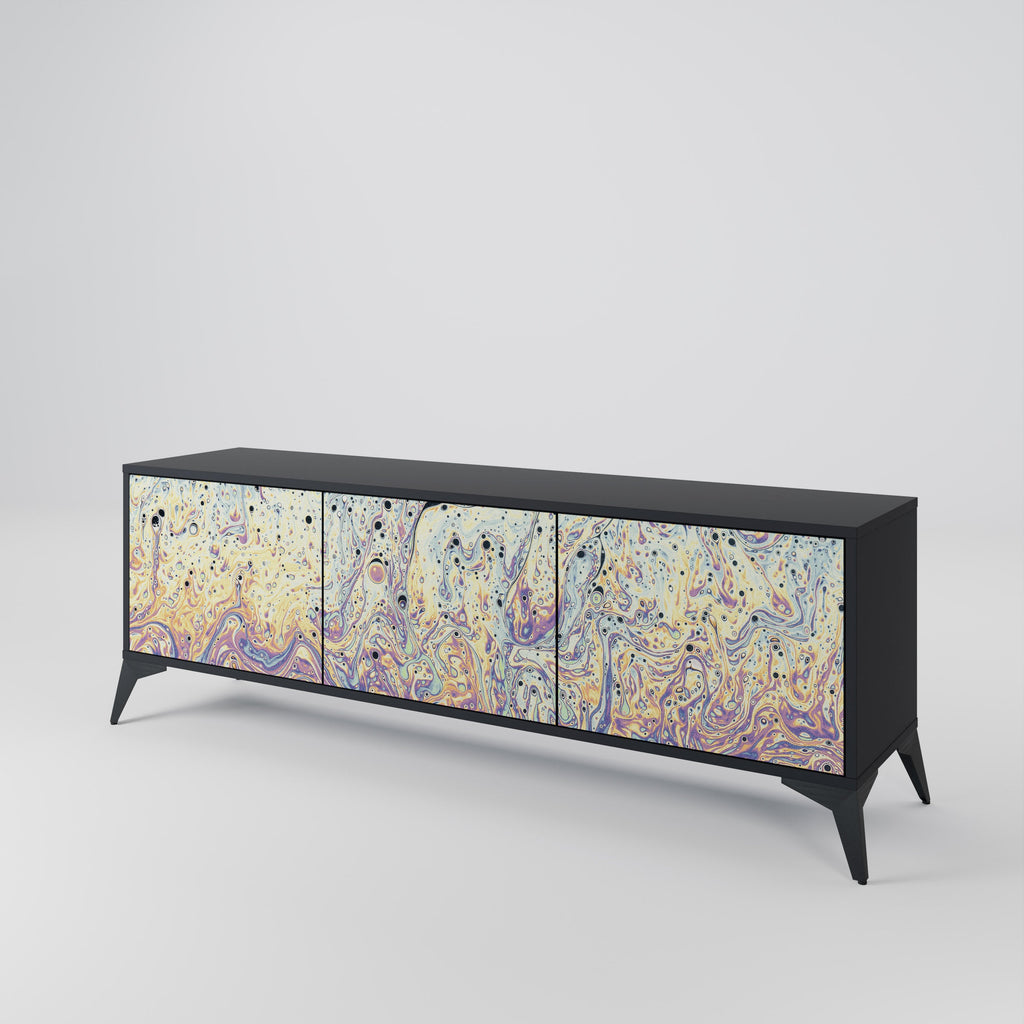 MOSAIC OF COLORS Móvel de TV com 3 Portas em Acabamento Preto