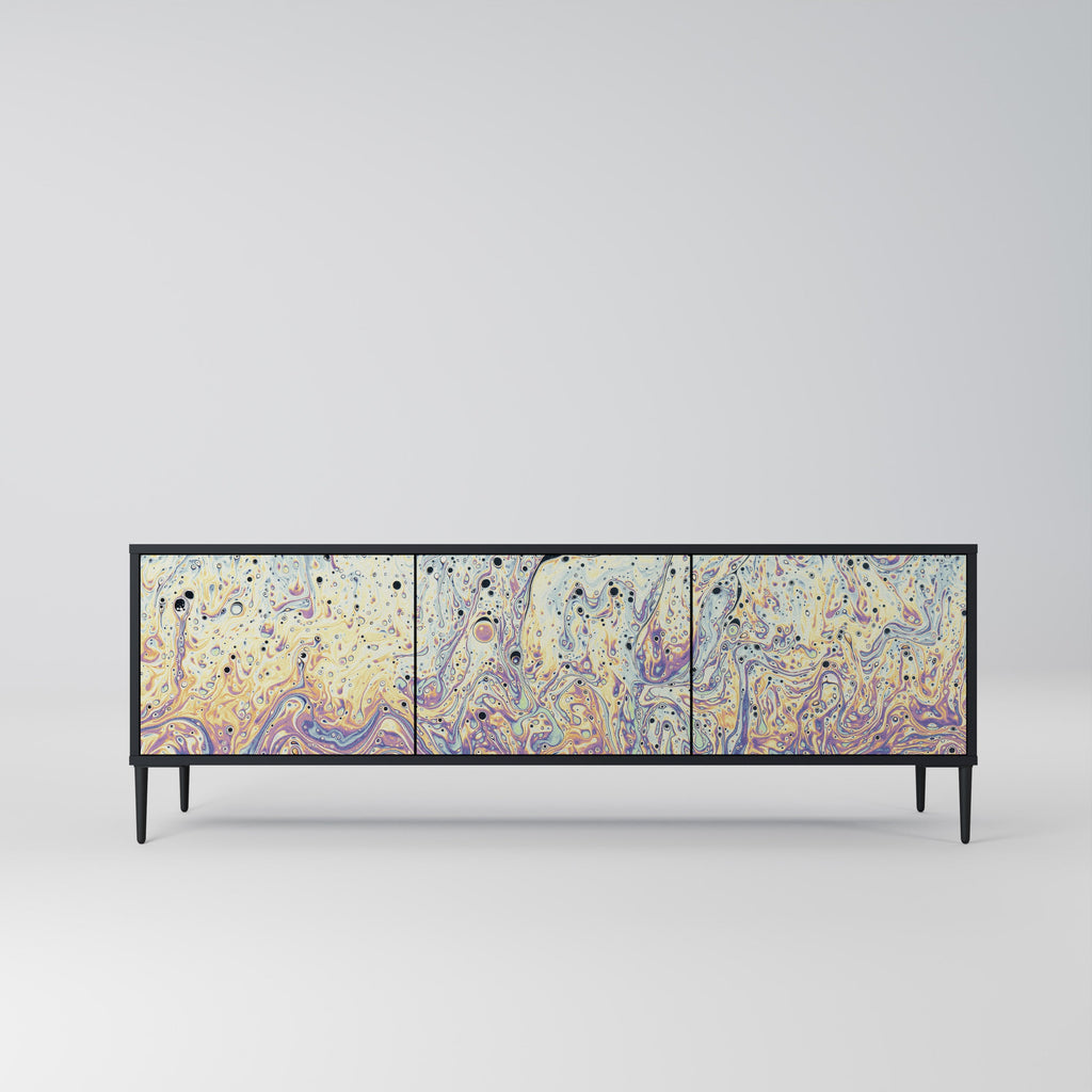 MOSAIC OF COLORS Móvel de TV com 3 Portas em Acabamento Preto