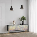 MOSAIC OF COLORS Móvel de TV com 3 Portas em Acabamento Preto