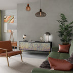 MOSAIC OF COLORS Móvel de TV com 3 Portas em Acabamento Preto