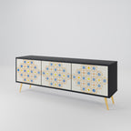 PATTERNED PRISM Móvel de TV com 3 Portas em Acabamento Preto