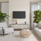 PATTERNED PRISM Móvel de TV com 3 Portas em Acabamento Preto