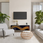 HOLLOW TIME Móvel de TV com 3 Portas em Acabamento Preto