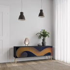 HOLLOW TIME Móvel de TV com 3 Portas em Acabamento Preto