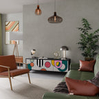 COOL STORY Móvel de TV com 3 Portas em Acabamento Preto