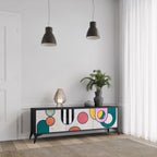 COOL STORY Móvel de TV com 3 Portas em Acabamento Preto