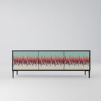 CHROMA CONTOURS 3-Door TV Stand in Black Finish