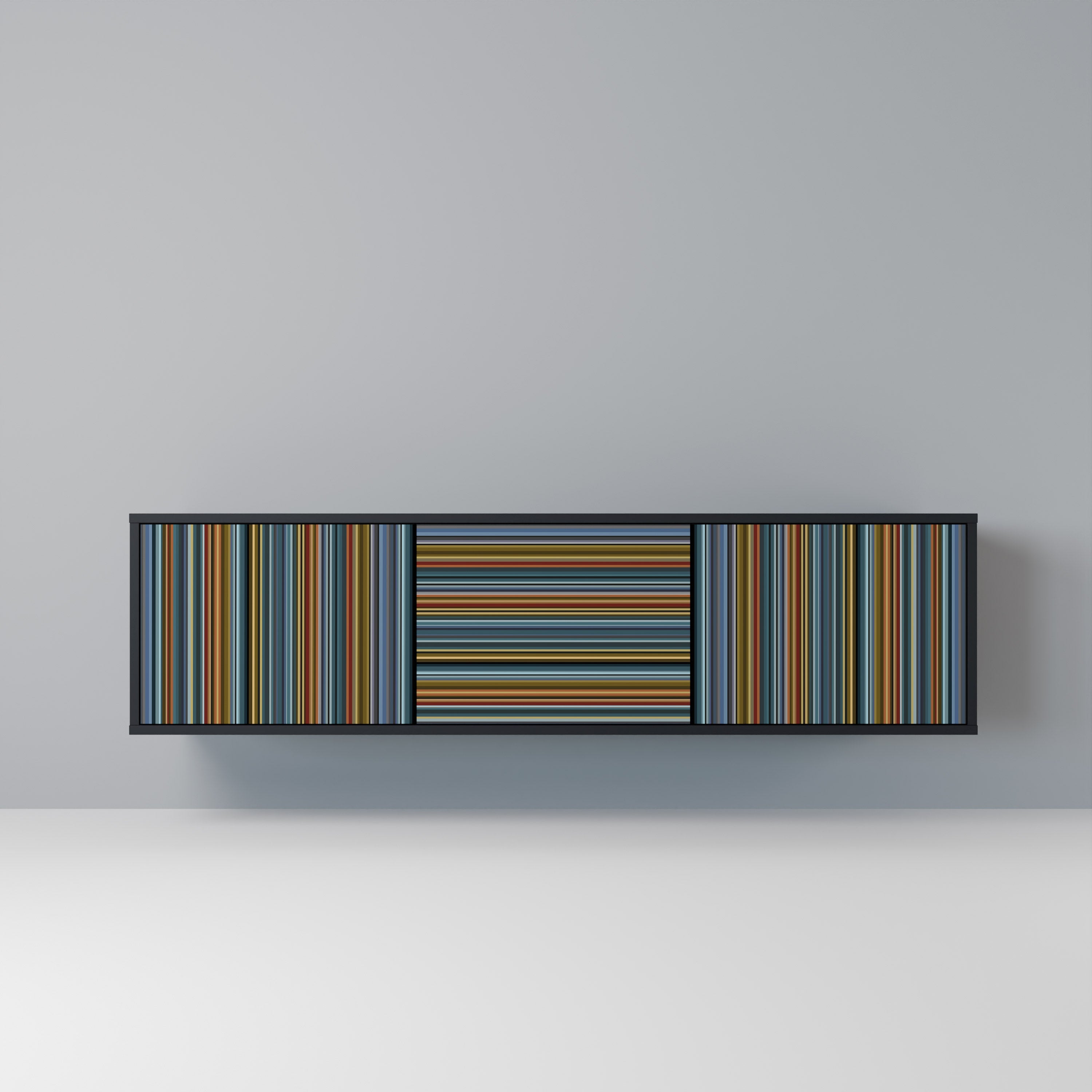 LINEOUT SPECTRUM Móvel de TV com 3 Portas em Acabamento Preto