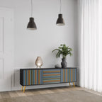 LINEOUT SPECTRUM Móvel de TV com 3 Portas em Acabamento Preto