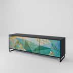 SPECTRUM SPLENDOR Móvel de TV com 3 Portas em Acabamento Preto