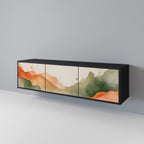 WATERCOLOUR PEAKS Móvel de TV com 3 Portas em Acabamento Preto