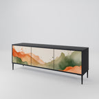 WATERCOLOUR PEAKS Móvel de TV com 3 Portas em Acabamento Preto