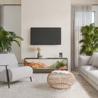 WATERCOLOUR PEAKS Móvel de TV com 3 Portas em Acabamento Preto