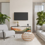 WATERCOLOUR PEAKS Móvel de TV com 3 Portas em Acabamento Preto