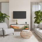 WATERCOLOUR PEAKS Móvel de TV com 3 Portas em Acabamento Preto