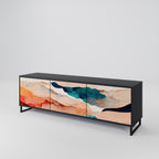 ABSTRACT LANDSCAPE Móvel de TV com 3 Portas em Acabamento Preto