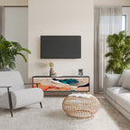 ABSTRACT LANDSCAPE Móvel de TV com 3 Portas em Acabamento Preto