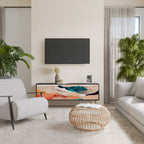 ABSTRACT LANDSCAPE Móvel de TV com 3 Portas em Acabamento Preto