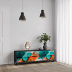 CIRCULAR RHAPSODY Móvel de TV com 3 Portas em Acabamento Preto