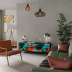 CIRCULAR RHAPSODY Móvel de TV com 3 Portas em Acabamento Preto