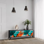 CIRCULAR RHAPSODY Móvel de TV com 3 Portas em Acabamento Preto