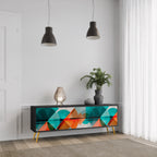 CIRCULAR RHAPSODY Móvel de TV com 3 Portas em Acabamento Preto