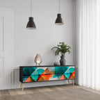 CIRCULAR RHAPSODY Móvel de TV com 3 Portas em Acabamento Preto