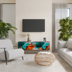 CIRCULAR RHAPSODY Móvel de TV com 3 Portas em Acabamento Preto