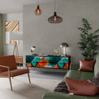 CIRCULAR RHAPSODY Móvel de TV com 3 Portas em Acabamento Preto