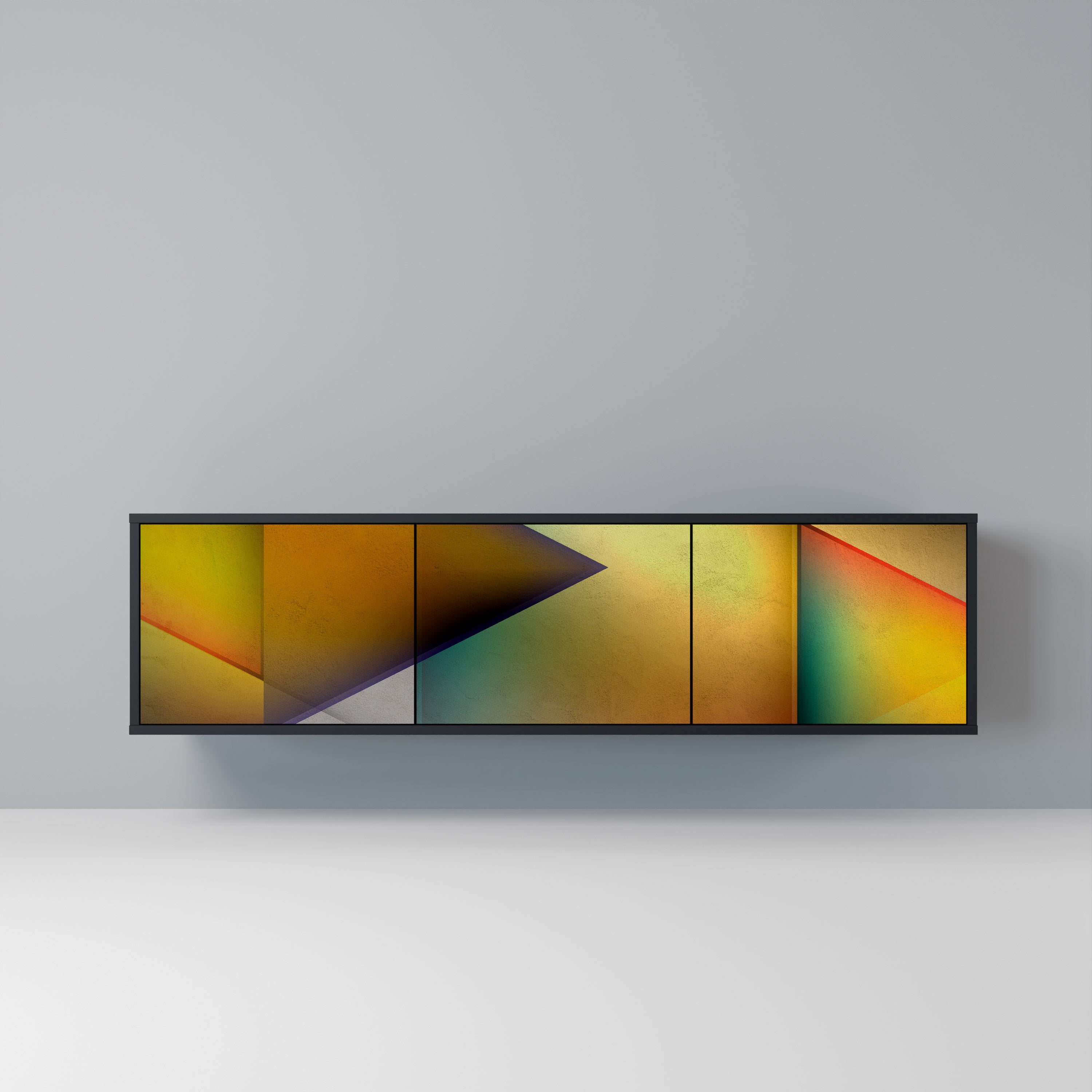 PIERCING SHARPNESS Móvel de TV com 3 Portas em Acabamento Preto