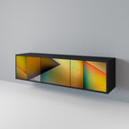 PIERCING SHARPNESS Móvel de TV com 3 Portas em Acabamento Preto