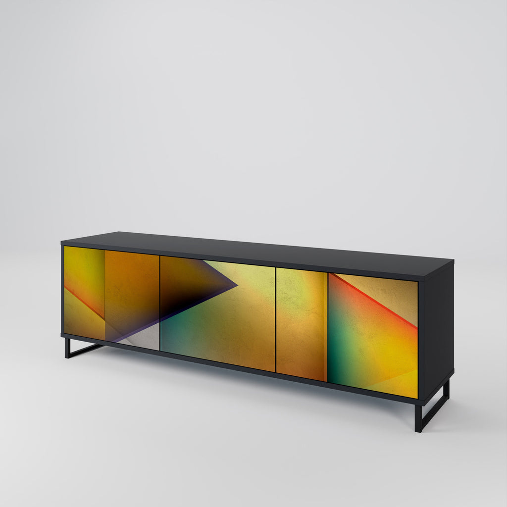 PIERCING SHARPNESS Móvel de TV com 3 Portas em Acabamento Preto