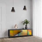 PIERCING SHARPNESS Móvel de TV com 3 Portas em Acabamento Preto