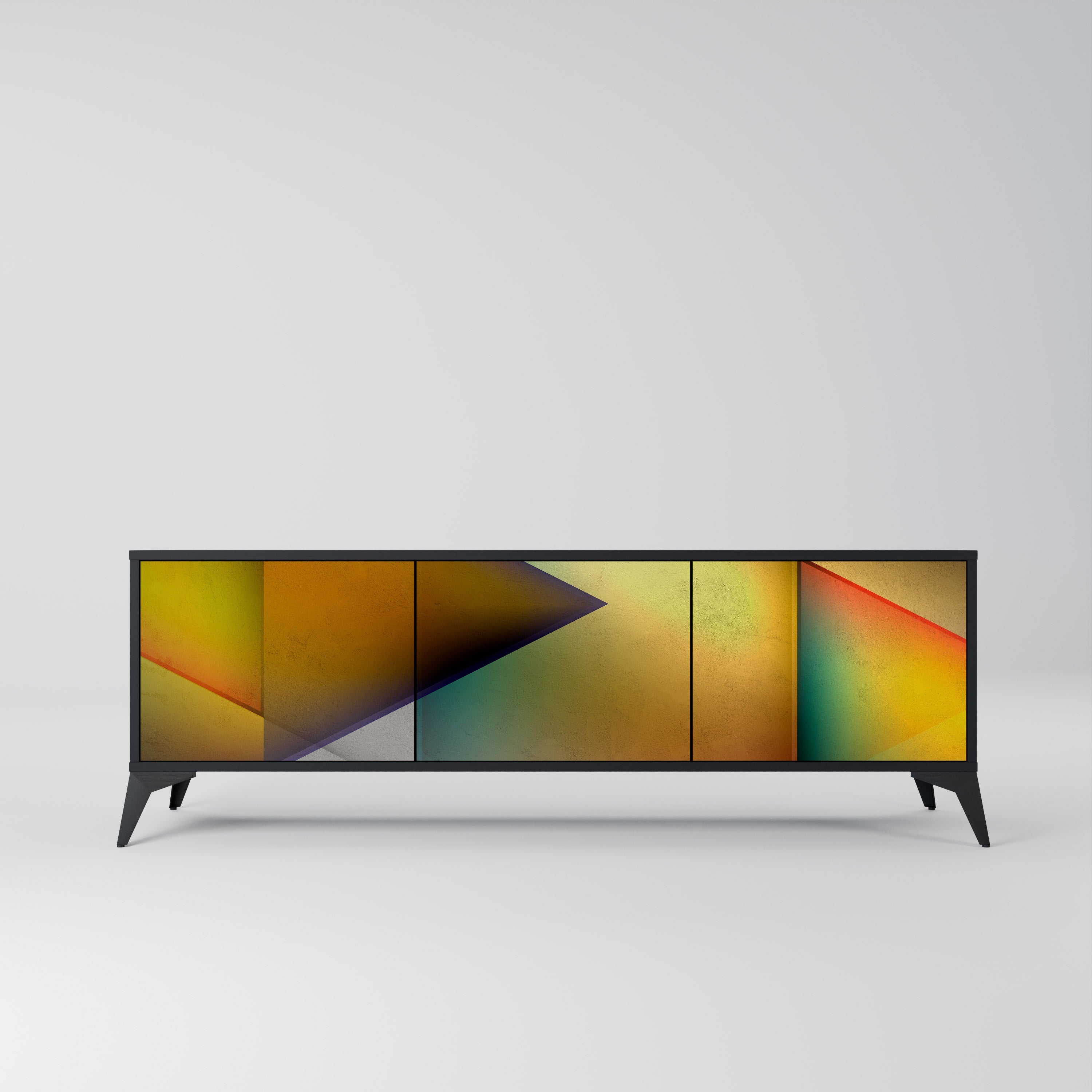 PIERCING SHARPNESS Móvel de TV com 3 Portas em Acabamento Preto