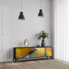 PIERCING SHARPNESS Móvel de TV com 3 Portas em Acabamento Preto