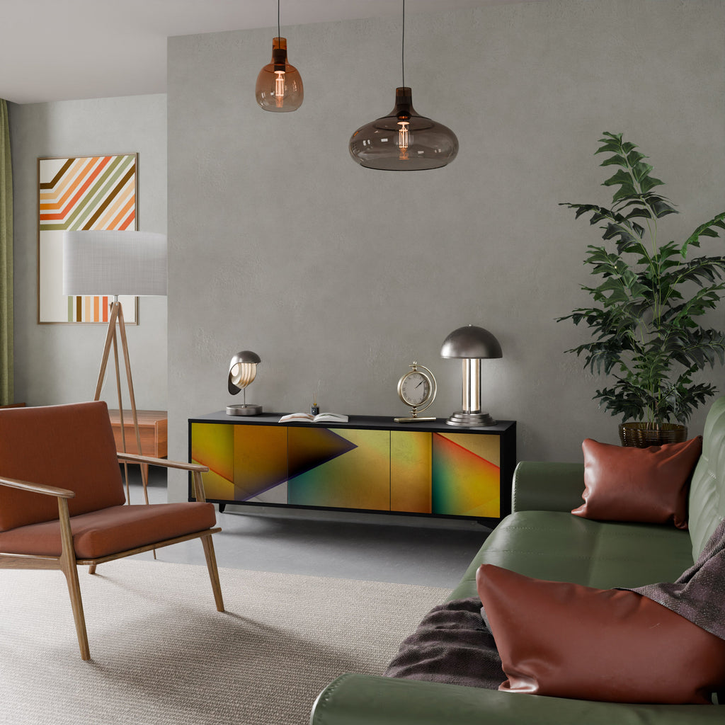 PIERCING SHARPNESS Móvel de TV com 3 Portas em Acabamento Preto