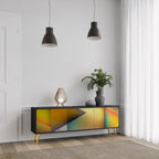 PIERCING SHARPNESS Móvel de TV com 3 Portas em Acabamento Preto