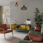 PIERCING SHARPNESS Móvel de TV com 3 Portas em Acabamento Preto