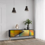 PIERCING SHARPNESS Móvel de TV com 3 Portas em Acabamento Preto