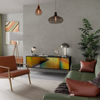 PIERCING SHARPNESS Móvel de TV com 3 Portas em Acabamento Preto