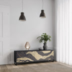 UNIFIED FRAGMENTS Móvel de TV com 3 Portas em Acabamento Preto