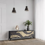 UNIFIED FRAGMENTS Móvel de TV com 3 Portas em Acabamento Preto