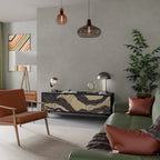 UNIFIED FRAGMENTS Móvel de TV com 3 Portas em Acabamento Preto